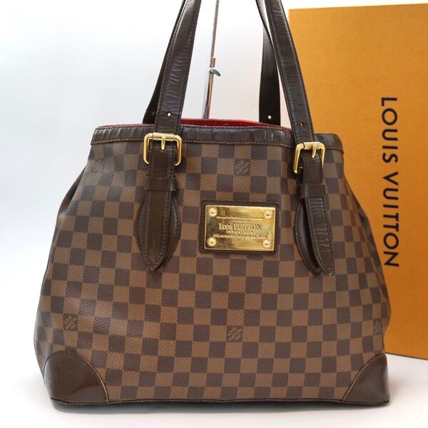 ルイヴィトン ダミエ ハムステッドMM LOUIS VUITTON ハンドバッグ トートバッグ エベヌ ブラウン レザー