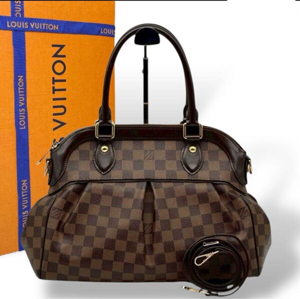 お買い得 LOUIS VUITTON ダミエ トレヴィ ハンドバッグ 2way ルイヴィトン エベヌ ショルダーバッグ