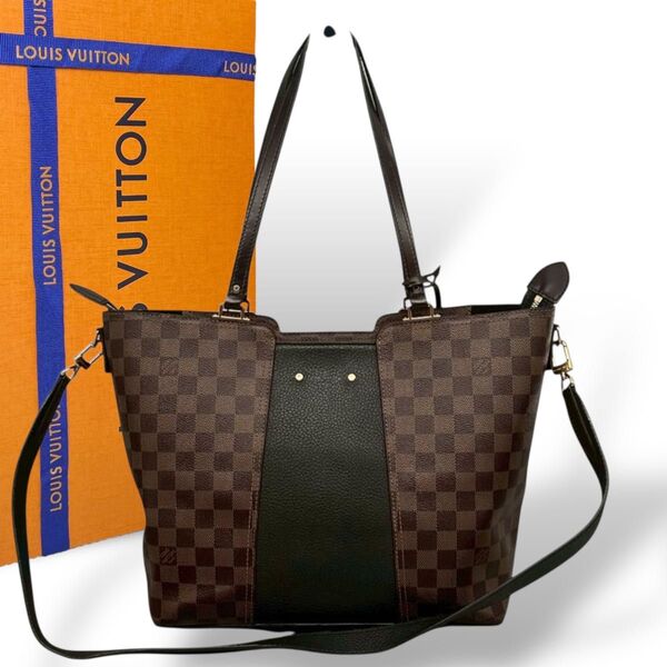 希少品 ルイヴィトン ダミエ エベヌ ジャージー ハンドバッグ 2way LOUIS VUITTON ショルダーバッグ
