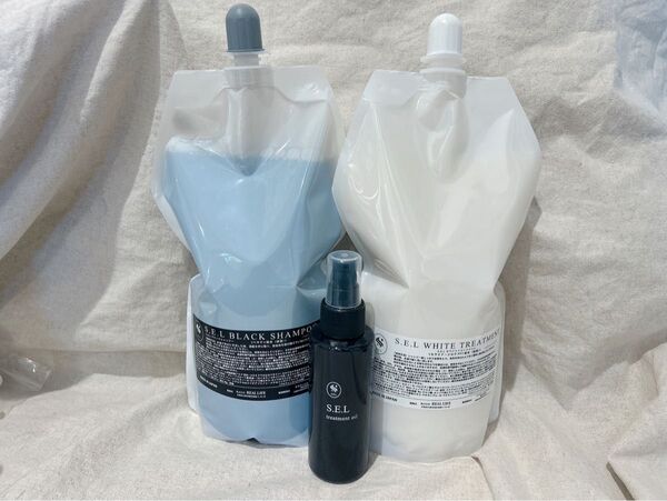 S.E.L ブラックシャンプー&ホワイトトリートメント 1000ml トリートメントオイル 100ml