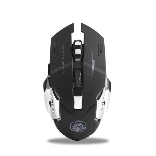 【ブラック】ワイヤレス ゲーミングマウス 2.4G 4色LEDライト付き