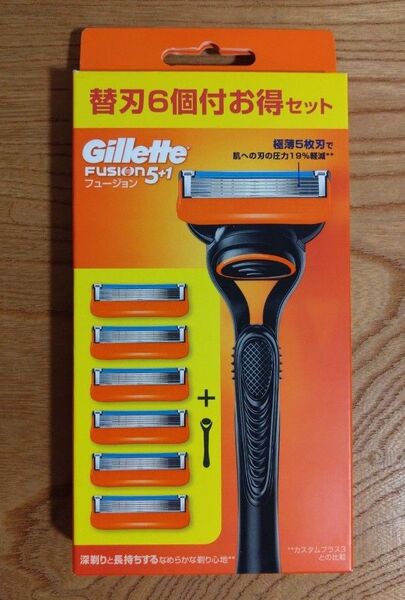 【パッケージに少しダメージ有り】ジレット フュージョン ホルダー 替刃6コ付お得セット 新品未使用未開封 純正品
