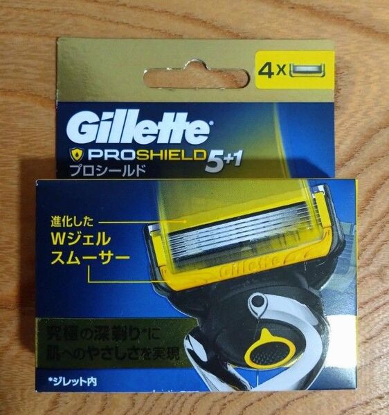 【パッケージにダメージ有】ジレット プロシールド替刃4コ入 新品未使用未開封 純正品(旧パッケージ)【ゆうパケットポストmini】