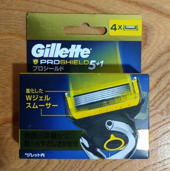 【パッケージにダメージ有】ジレット プロシールド替刃4コ入 新品未使用未開封 純正品(旧パッケージ)【ゆうパケットポストmini】