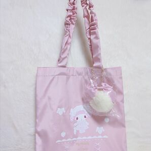 未使用品! サンリオマイメロディ&mpetit青木美沙子さん フリルトートバッグ マスコット付き
