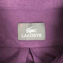 LACOSTE ラコステ ポロシャツ KH002C 日本製 鹿の子 サイズ3 パープル 銀ワニ 半袖 シャツ_画像4