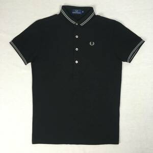 [ beautiful goods ]FRED PERRY Fred Perry polo-shirt F1074 S size made in Japan black / silver line black deer. . short sleeves shirt 