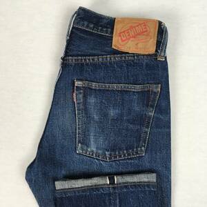 【旧】DENIME ドゥニーム ORIZZONTI オリゾンティ SHINS シンズ 66タイプ 日本製 ジーンズ W28 L30 セルビッチ 黄耳 ボタンフライ 紙パッチ