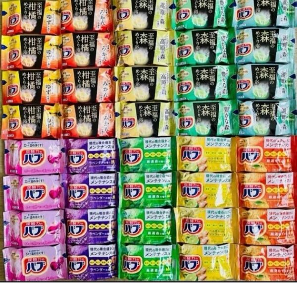 ③バブ kao 入浴剤 至福のめぐり浴 10種類40個 数量限定 定番 薬用入浴剤 透明湯 花王