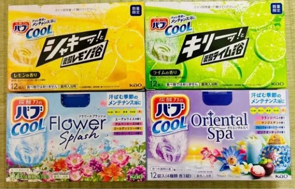 ②バブばかり cool 入浴剤 花王 kao バブ 10種類20個 色付き透明湯