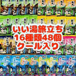 白元アース いい湯旅立ち 入浴剤 16種類 48個 詰め合わせ にごり湯 薬用入浴剤 期間限定 cool入り
