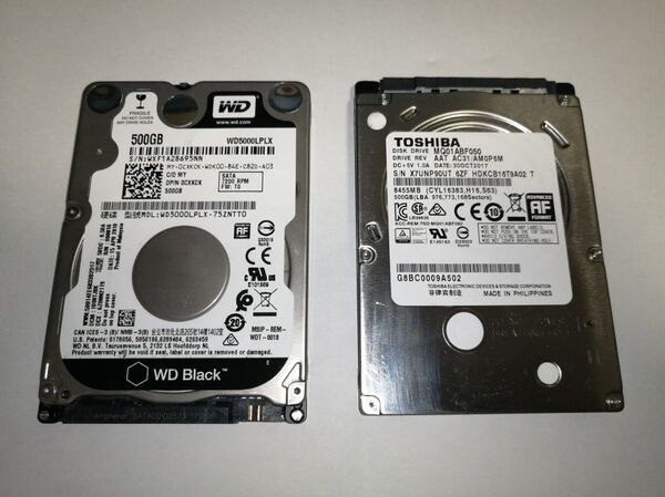 HDD 500GB 2.5インチ 2個セット