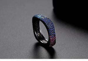  new goods * free shipping top class. excellent article carefuly selected ultimate rare .. gorgeous 11 number multicolor CZ diamond ring black lady's accessory zirconia 