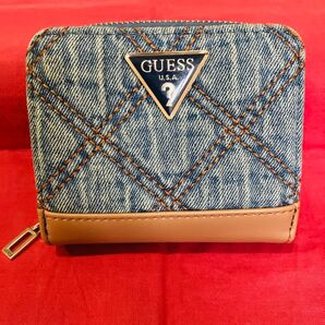 GUESS ゲス デニム二つ折り財布 中古 仕事運・判断力アップ