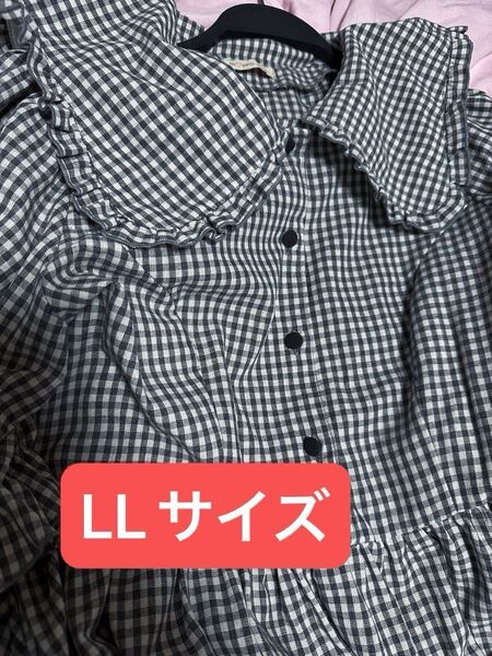 青木 美沙子 ちゃん ワンピース ギンガムチェック LL