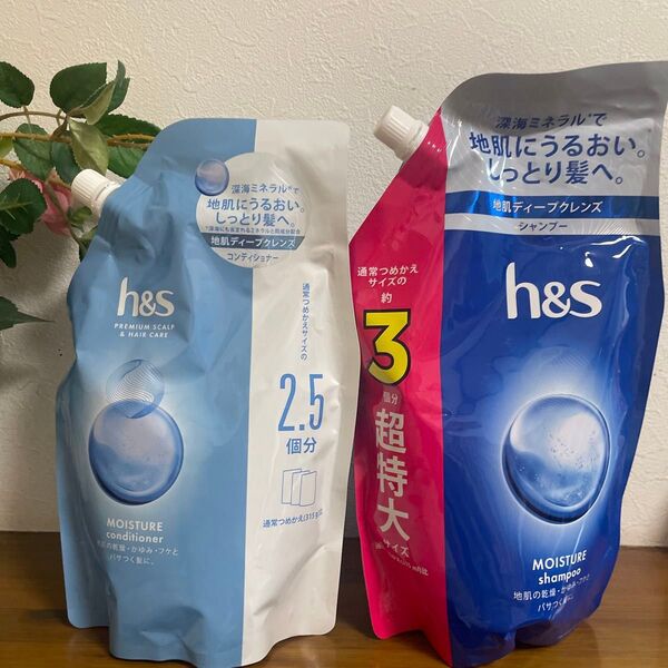 h&s モイスチャー シャンプー 詰め替え 920ml×1個+コンディショナー800.g