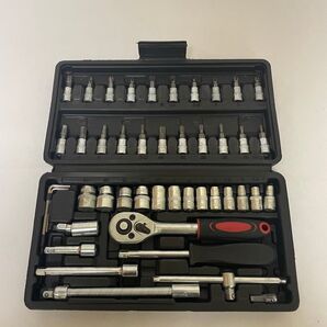 新品 工具セット 46点 ソケットレンチ ラチェット 修理 メンテナンス DIY