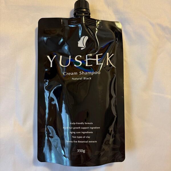 YUSEEK クリームシャンプー 白髪用ヘアマニキュア 黒染め シャンプー トリートメント 350g (1個 黒ブラック)