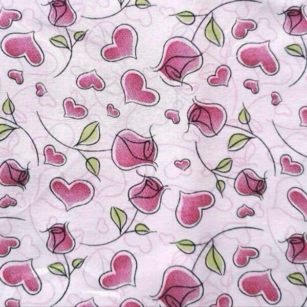 輸入生地 ◯ハートと薔薇柄 ピンク◯ ローズ バラ柄 花柄 USAコットン