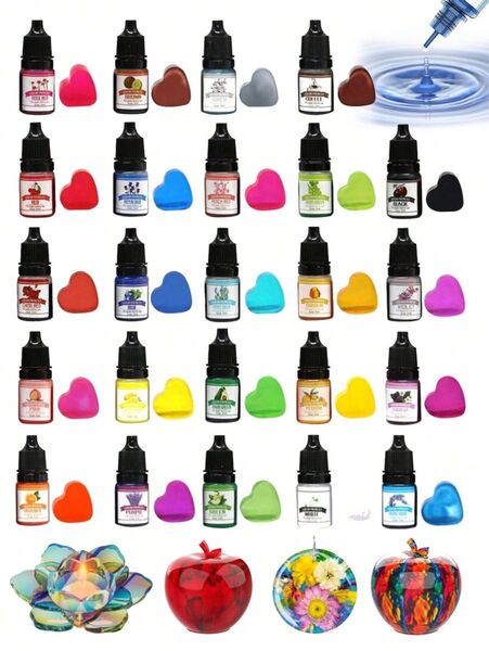 UVレジン 着色料 着色剤 アルコールインク 5ml 24本 24色セット レジン液 ホイップデコ 絵の具 ハンドメイド せっけん