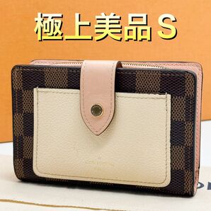 ルイヴィトン ポルトフォイユ ジュリエット ダミエ コンパクト 二つ折り 財布 ミニ スモール ピンク