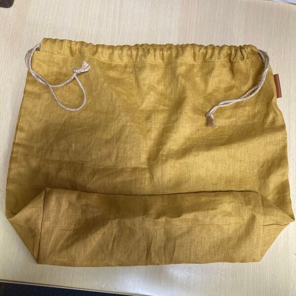 ハンドメイド リネン100 巾着袋 バッグ内袋
