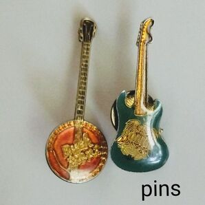 ピンバッジ ピンズ ギター Guitar 2個 セット
