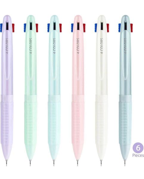 多色ボールペン BYSOU 4色ボールペン 多色多機能 筆記具 限定色 6本セット 0.5mm