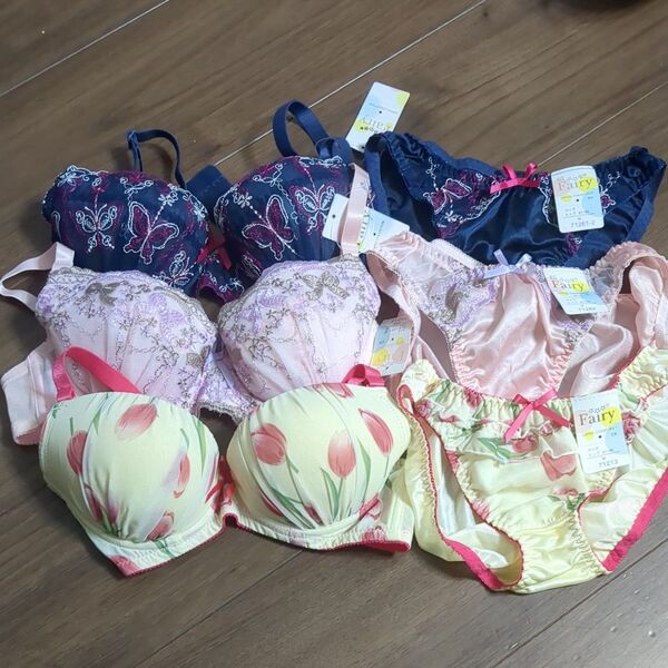 新品未使用タグ付き D65 イーエスフェアリー ES Fairy ブラジャー&ショーツ 3点セット