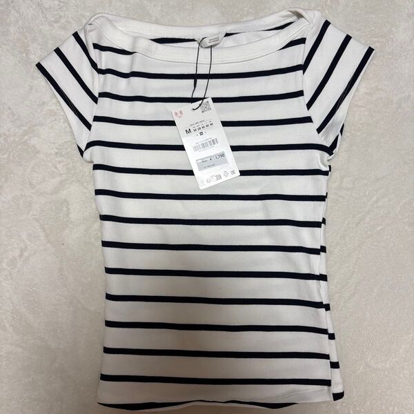 ZARA ザラ 半袖 Tシャツ 白黒 ボーダー Mサイズ