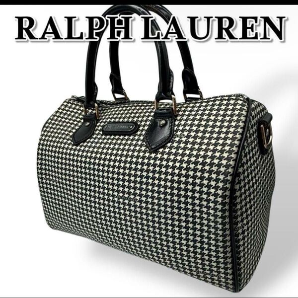 RALPH LAUREN ラルフローレン ミニボストンバッグ PVC 千鳥格子柄