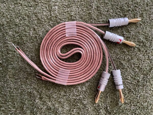【新品未使用】高品質スピーカーケーブル 1m 2本
