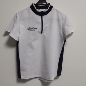 TIGORA ティゴラ ブラック L 春 夏 クールプリント ジップ ストレッチシャツ