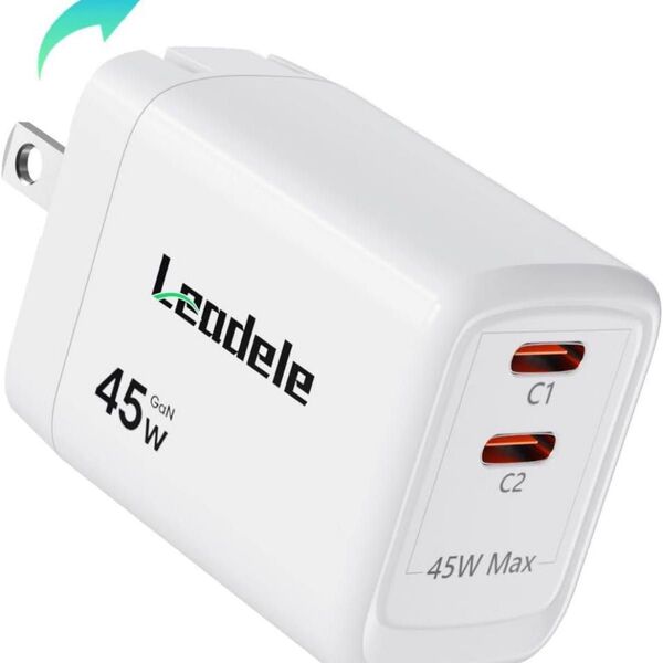 pd 充電器 急速充電器 45W Type-C 同時充電 Power Delivery 3.0 PD対応 2ポート GaN