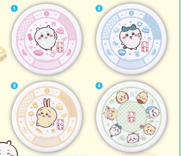 くら寿司 ちいかわ お皿 コラボ 4枚 コンプリート ハチワレ うさぎ モモンガ くりまんじゅう シーサー ラッコ 寿司皿