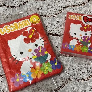 サンリオキャラクターズ キティ スリーコインズ サンリオ いちご新聞 ポーチ メモ帳 book型メモ メモ ハローキティ スリコ