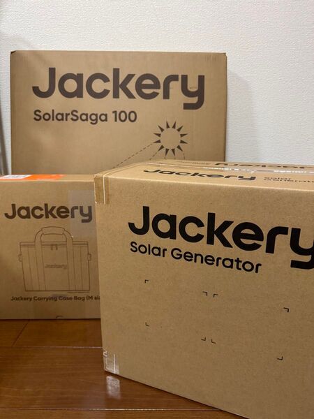 【新品】3点セット Jackery ポータブル電源 1台+ソーラーパネル 1枚+専用バッグ