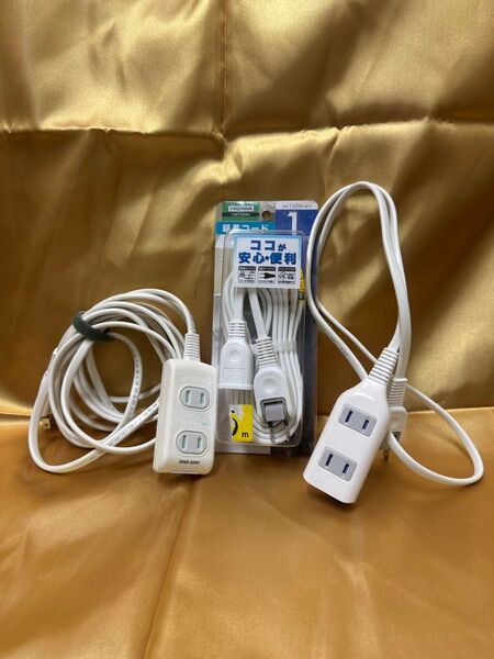 Yazawa 耐トラ付延長コード 1個口 5m 白 Y02105WH、Y02S30/WH (1.0m/3個口/スイッチ無)