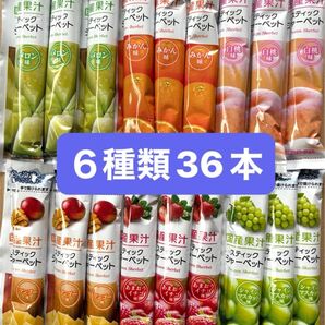 スティックシャーベット6種類36本 凍らせて美味しい大人気おやつ 熱中症対策にオススメ!国産果汁
