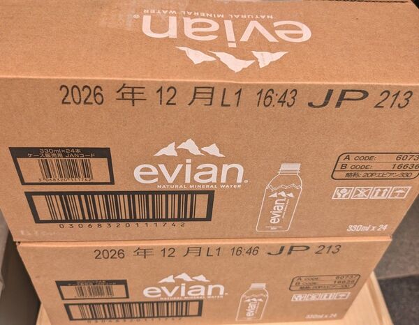 エビアン ミネラルウォーター ペットボトル 330ml×24本 2箱 正規輸入品