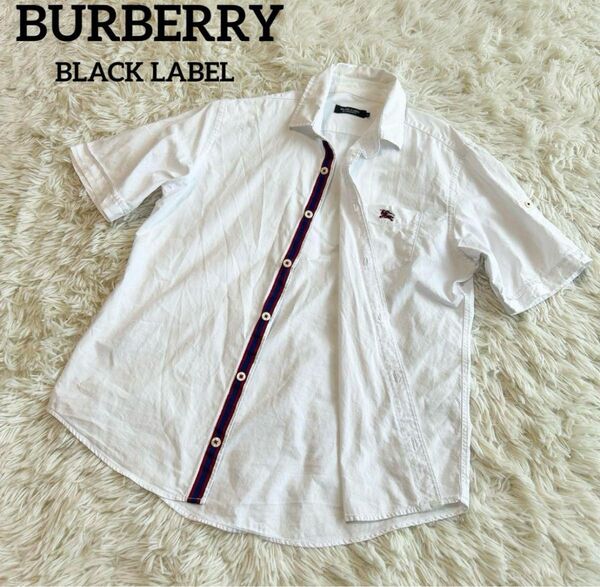 BURBERRY BLACK LABEL バーバリーブラックレーベル 半袖シャツ ホワイト 白シャツ 2 メンズ M