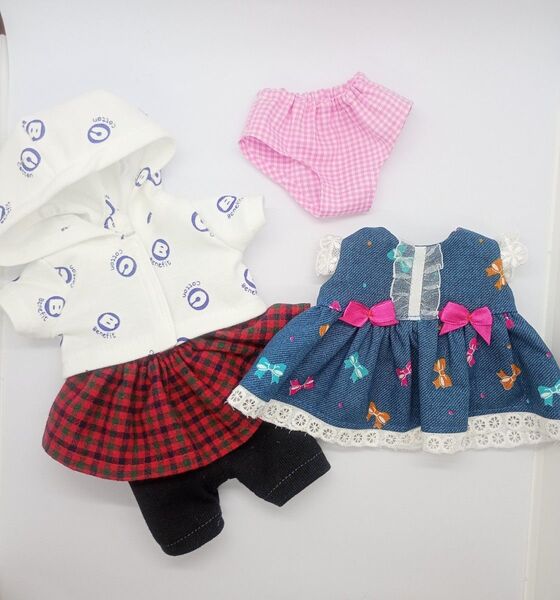 メルちゃん ソランちゃんサイズ ハンドメイド お着替え色々5点セット② S5-131
