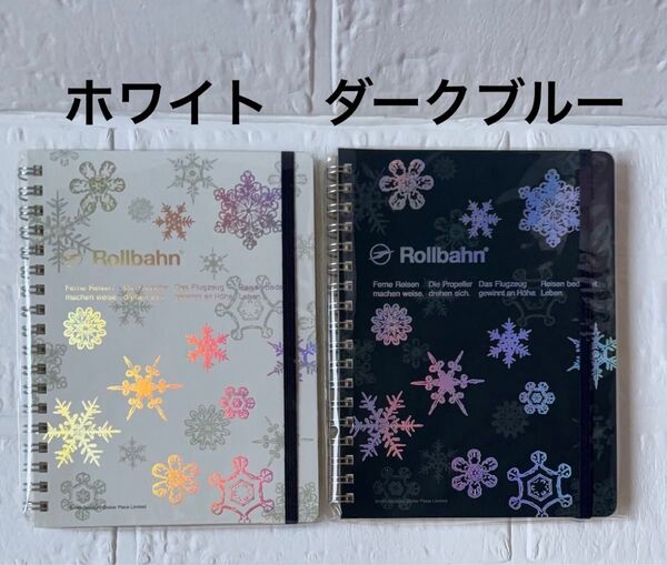 ロルバーン 札幌限定 ポケット付メモL 雪の結晶 ホワイト ダークブルー Rollbahn