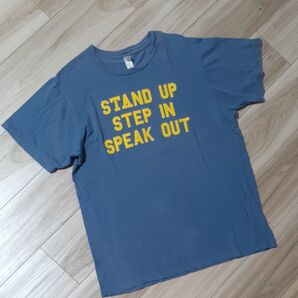 anvil. Stand Up Step In Speak Out プリントTシャツ ブルー バックプリント 古着
