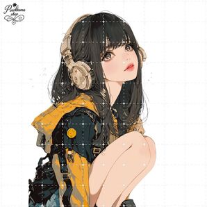 人物ステッカー コラージュ素材 女の子ステッカー