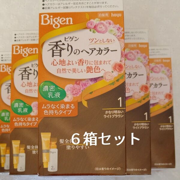 ビゲン香りのヘアカラー かなり明るいライトブラウン 6箱セット