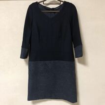 C 美品 LAUTRE AMONT ロートレアモン 九分袖ワンピース サイズ38 (Mサイズ) 黒 アンゴラ混 秋冬_画像1