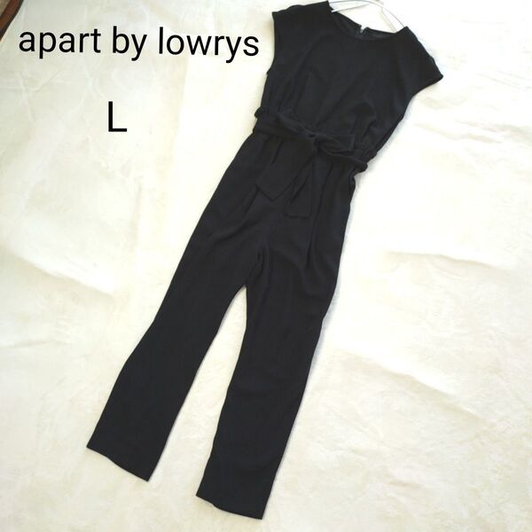 apart by lowrys オールインワン ノースリーブ フォーマル オフィス カジュアル キレイ目 ブラック 黒 L