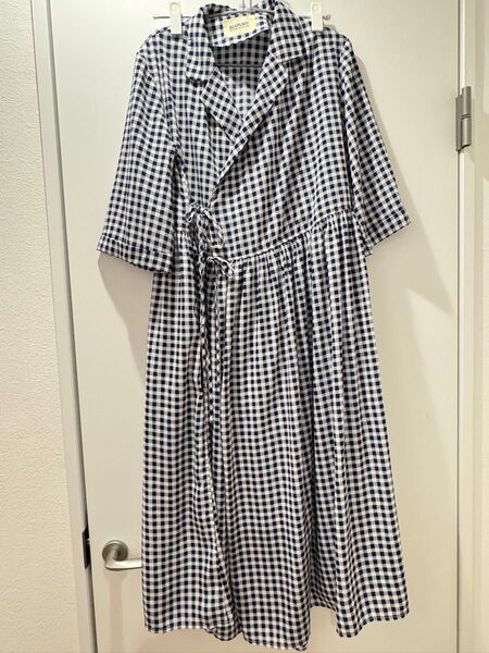 BEAMS BOY ギンガムチェック カシュクールシャツワンピース