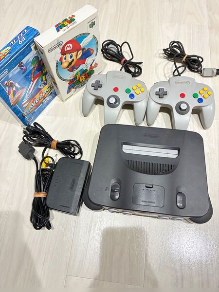 【動作確認済】NINTENDO64 本体 コントローラー2個 ソフト2本付き